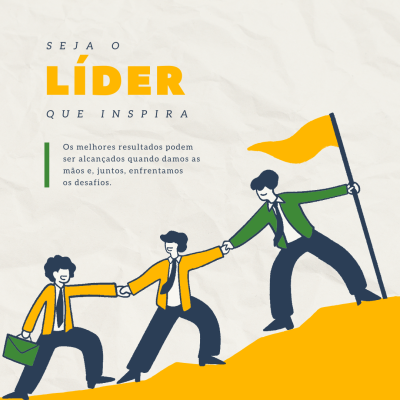 Post Seja o Líder que Inspira Ilustrado Amarelo